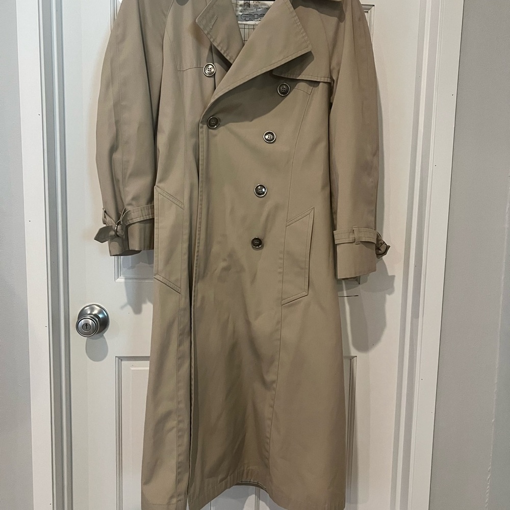 Classic Tan Double-Breasted Trench Coat